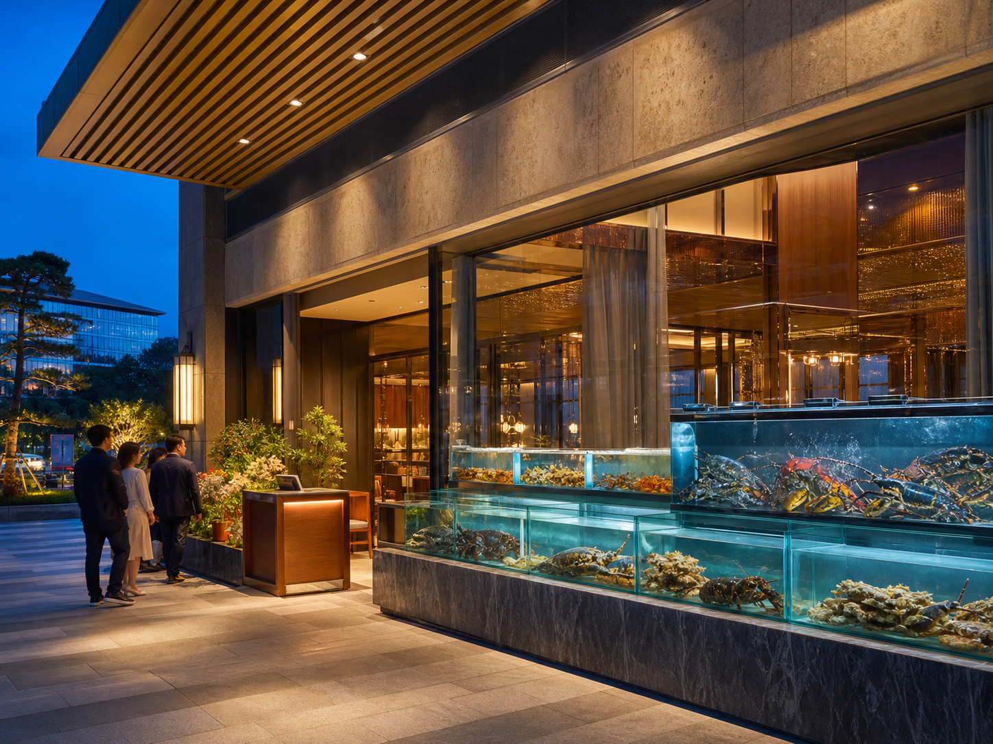 Hong Kong Hotel Live Seafood Display 3HP Case