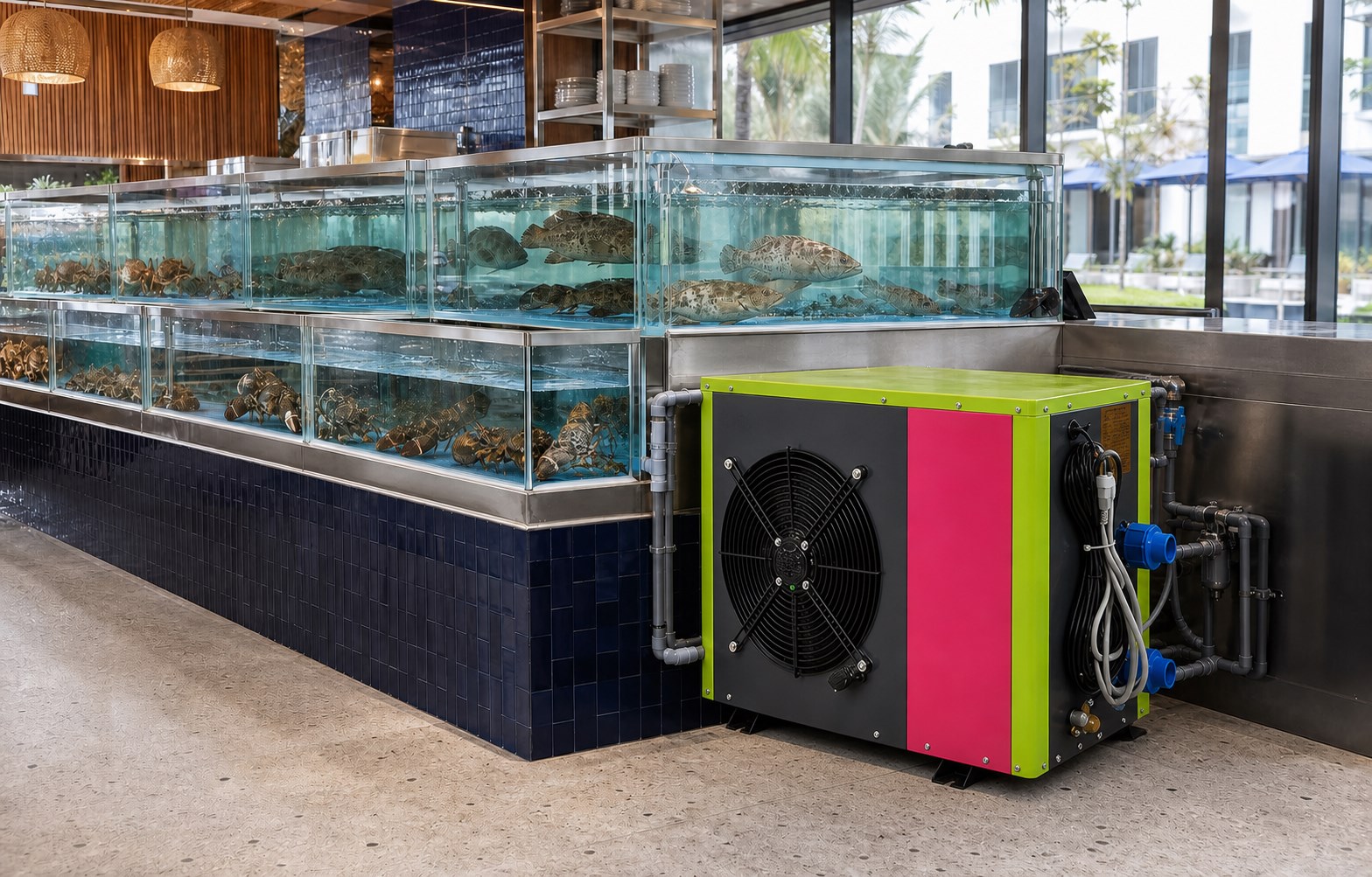 Malaysia Restaurant Grouper and Crab Tank 2HP Case